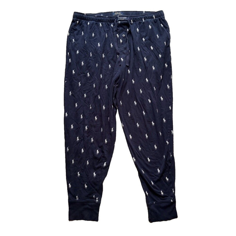 Polo Ralph Lauren Pajama Joggers Navy Logo Size XL